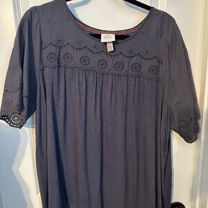 Knox Rose Gray Embellished Relaxed Blouse